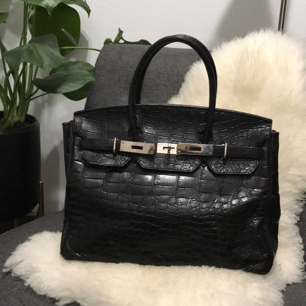 Mauro Governa Italy Crocodile Leather Tote
